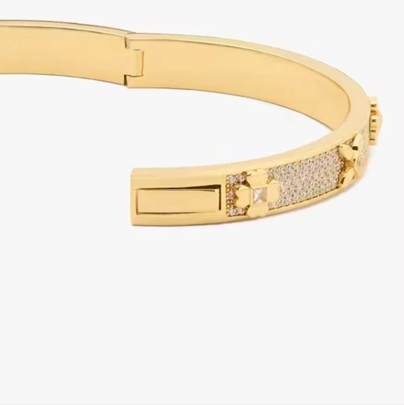 💛🔹️Kate Spade🔹️ Heritage Bloom Hinged Bangle Gold [$148] - Picture 5 of 7
